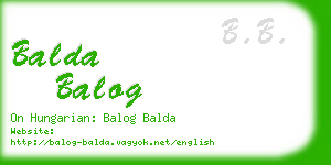 balda balog business card